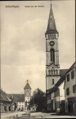 Ak Bräunlingen im Schwarzwald Baden, Partie bei der Kirche