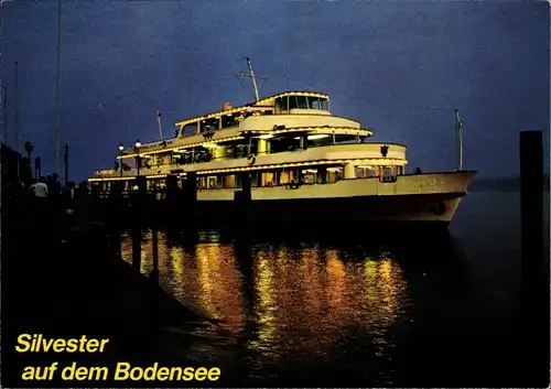 Ak Silvester auf dem Bodensee, DB Schiffe, Weiße Flotte, Bodensee-Motorschiff Karlsruhe