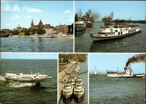 Ak Szczecin Stettin Pommern, Biala Flota, Weiße Flotte, Dampfer