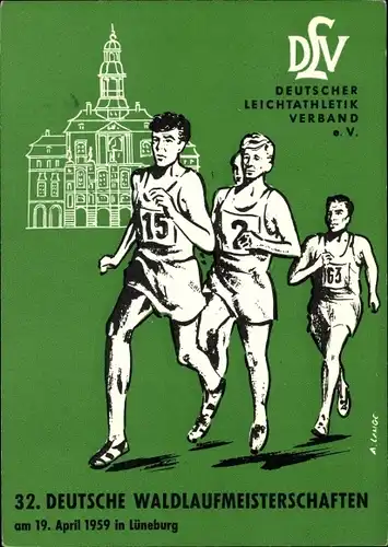 Ak Lüneburg in Niedersachsen, 32. Deutsche Waldlaufmeisterschaften 1959