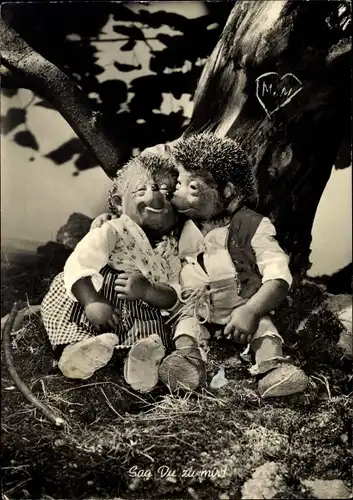 Ak Mecki der Igel, Sag Du zu mir, Liebeschnitzerei