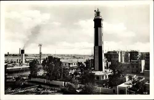 Ak Port Said Ägypten, Lighthouse, Leuchtturm