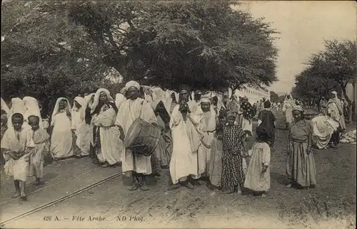 Ak Fete Arabe, Arabisches Fest, Maghreb, Trommel