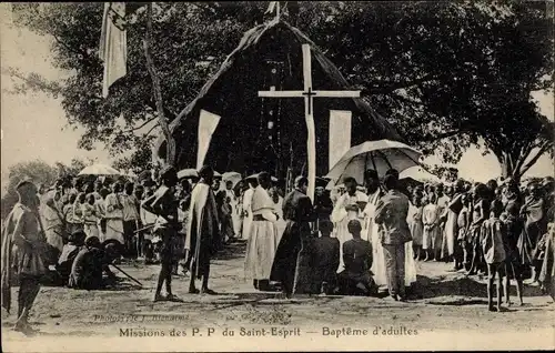 Ak Missions des P. P. du Saint Esprit, Bapteme d'adults