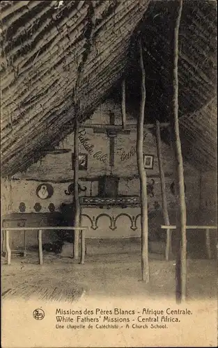 Ak Missions des Peres Blancs, Afrique Centrale, Une chapelle de Catechiste