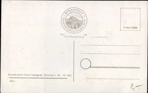 Ak Scheibenberg im Erzgebirge Sachsen, Unterkunftshaus, Terrasse, Aussichtsturm