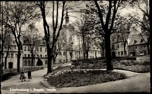 Ak Scheibenberg Erzgebirge, Markt