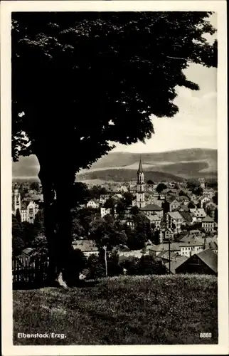 Ak Eibenstock im Erzgebirge Sachsen, Teilansicht vom Ort, Kirchturm