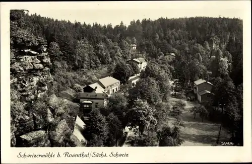 Ak Bad Schweizermühle Rosenthal Bielatal in Sachsen, Ortsansicht