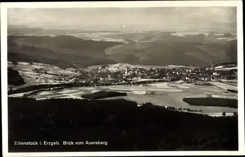 Ak Eibenstock im Erzgebirge Sachsen, Blick vom Auersberg, Panorama