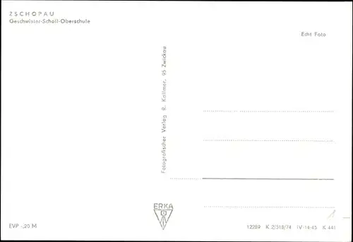 Ak Zschopau im Erzgebirge Sachsen, Geschwister-Scholl-Oberschule