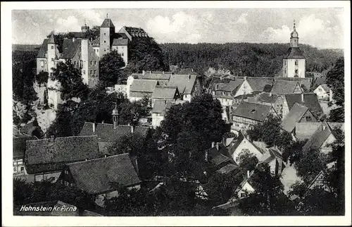 Ak Hohnstein Sächsische Schweiz, Ortschaft mit Kirche, Burg