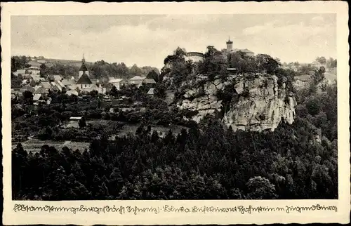 Ak Hohnstein in der Sächsischen Schweiz, Teilansicht, Jugendburg