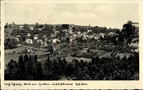 Ak Hohnstein Sächsische Schweiz, Blick vom Hockstein im Polenztal