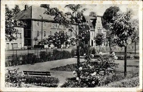 Ak Berggießhübel in Sachsen, Gasthof Goldener Stern, Grünanlage