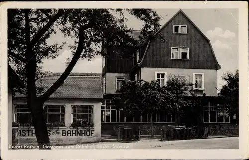 Ak Rathen an der Elbe Sächsische Schweiz, Gasthaus zum Bahnhof