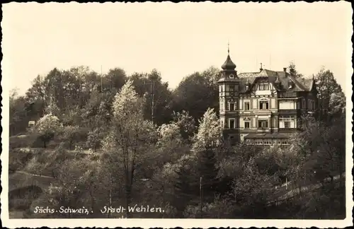 Foto Ak Stadt Wehlen an der Elbe Sächsische Schweiz, Gebäude