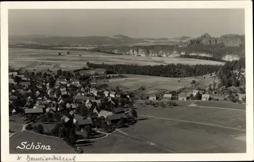 Ak Schöna Sächsische Schweiz, Panorama