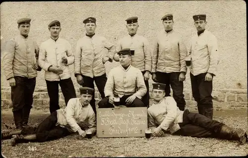 Foto Ak Ohrdruf in Thüringen, Soldaten in Uniform, Einkleidungskommando F. Batl. Regt. Franz 1912