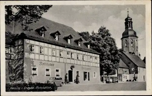 Ak Geising Altenberg im Erzgebirge, Ratskeller