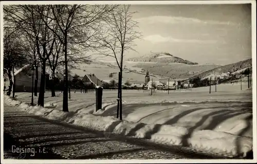 Foto Ak Geising Altenberg Erzgebirge, Panorama, Winterlandschaft, Schnee