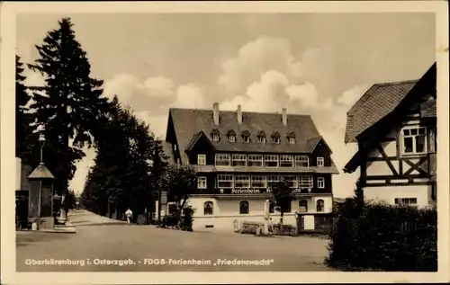 Ak Oberbärenburg Altenberg im Erzgebirge, FDGB-Ferienheim Friedenswacht