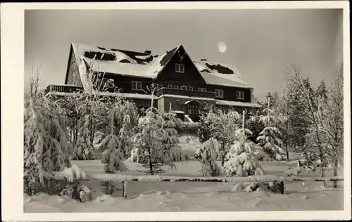 Foto Ak Schellerhau Altenberg im Erzgebirge, Winteransicht, Gebäude, Schnee