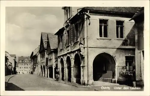 Ak Ostritz in der Oberlausitz, Unter den Lauben