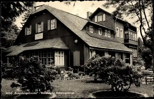 Ak Waldidylle Altenberg im Osterzgebirge, HOG Erzgebirgsbaude