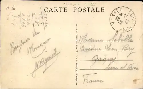 Ak Monte Carlo Monaco, Gesamtansicht