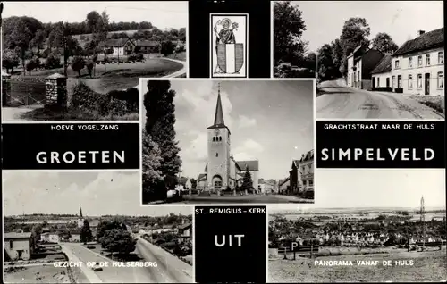 Ak Simpelveld Limburg Niederlande, Hoeve Vogelzang, St. Remigius Kerk, Panorama