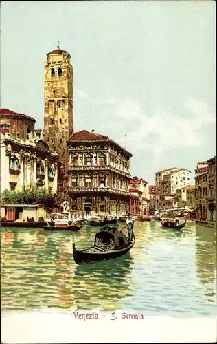 Ak Venezia Venedig Veneto, San Geremia, Gondeln