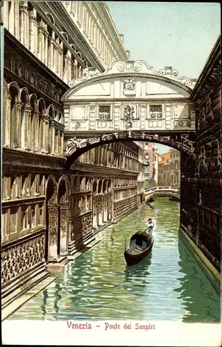 Litho Venezia Venedig Veneto, Ponte dei Sospiri