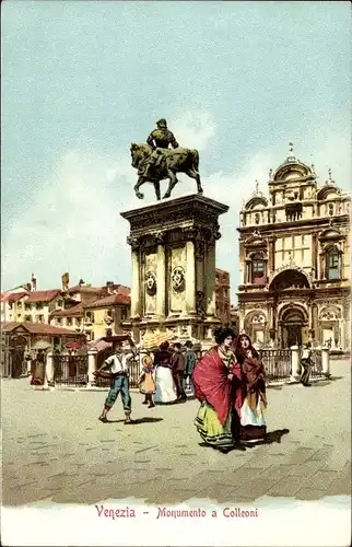 Litho Venezia Venedig Veneto, Monumento a Colleoni