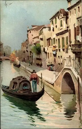 Künstler Ak Venezia Venedig Veneto, Gondoliere