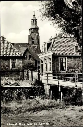 Ak Blokzijl Overijssel Niederlande, Brug naar de Rietvink