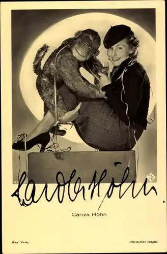 Ak Schauspielerin Carola Höhn, Portrait, Autogramm