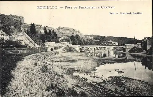 Ak Bouillon Wallonien Luxemburg, Pont de France et le chateau, Brücke