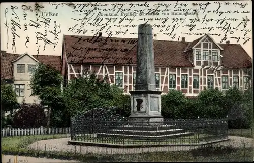 Ak Uelzen in Niedersachsen, Denkmal Freiherr Christian von Hammerstein