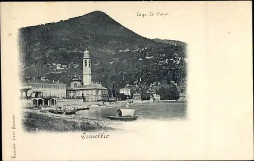 Ak Cernobbio Lago di Como Lombardia, Teilansicht, Glockenturm