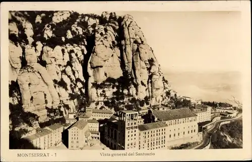 Ak Montserrat Katalonien, Vista general del Santuario