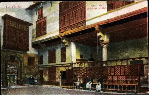 Ak Cairo Kairo Ägypten, Cour de maison arabe