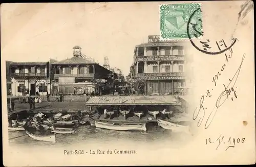 Ak Port Said Ägypten, La Rue du Commerce