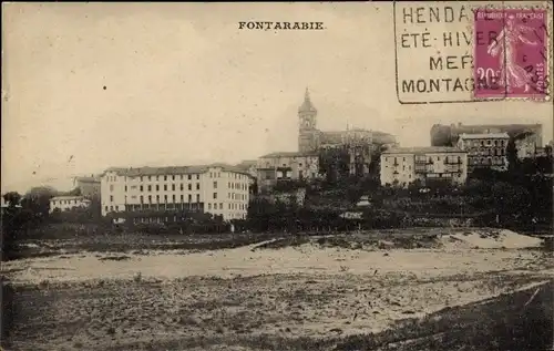 Ak Hondarribia Fuenterrabia Baskenland, Teilansicht