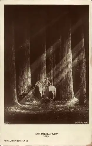 Ak Schauspieler Paul Richter als Siegfried, Filmszene Die Nibelungen, I. Teil, Ross Verlag 673 2