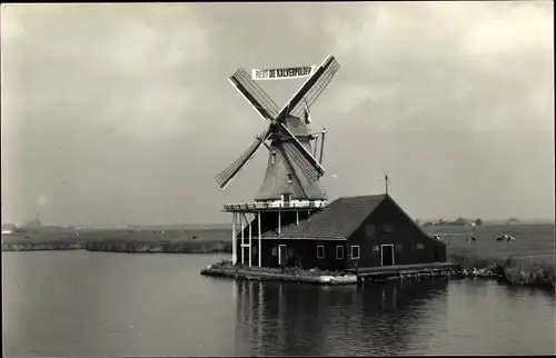 Foto Ak Zaandam Zaanstad Nordholland, Redt de Kalverpolder, Windmühle