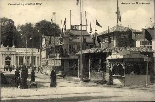 Ak Bruxelles Brüssel, Exposition 1910, Avenue des Concessions