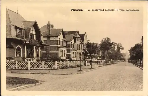 Ak Péruwelz Wallonien Hennegau, Le Boulevard Leopold III vers Bonsecours