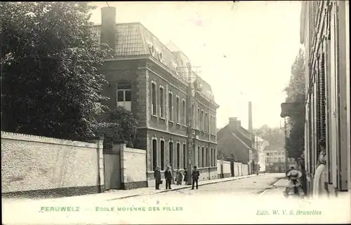Ak Péruwelz Wallonien Hennegau, Ecole Moyenne des Filles