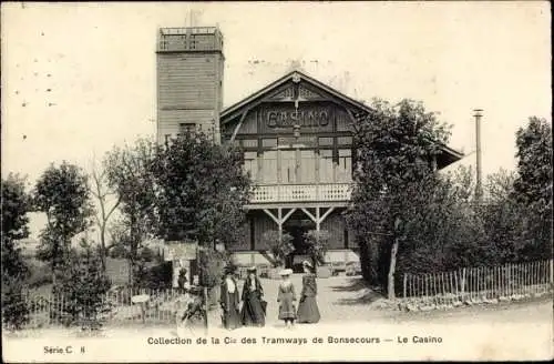 Ak Bonsecours Seine Maritime, Collection de la Cie des Tramways, Le Casino